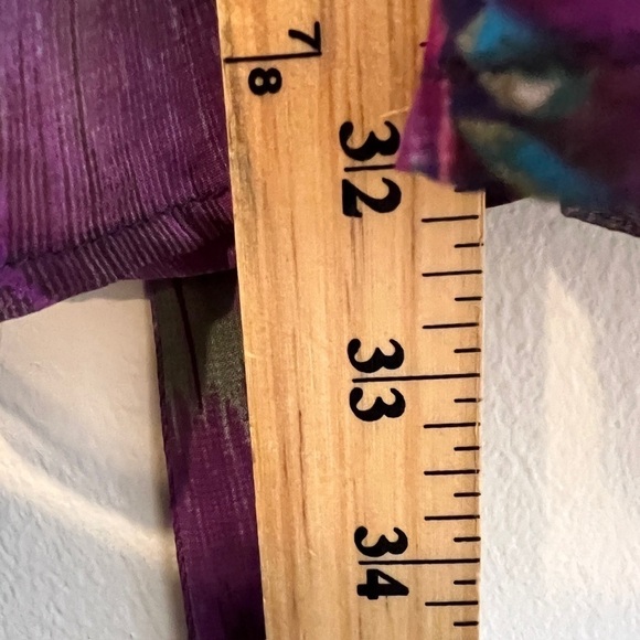 Forever 21 Purple and Blue Peacock Print Blouse - Picture 3 of 7